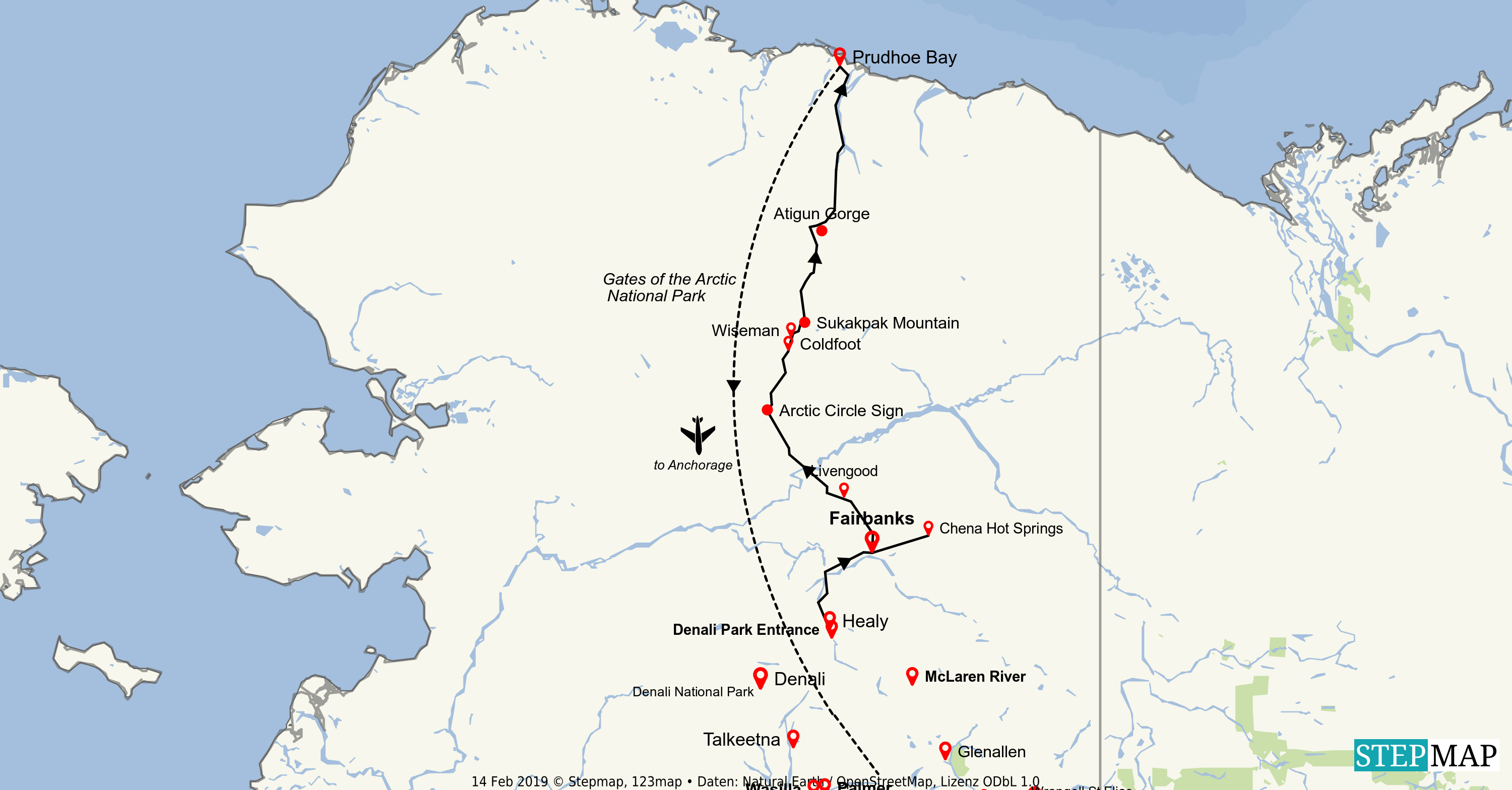 StepMap Karte The Ultimate Arctic Tour 